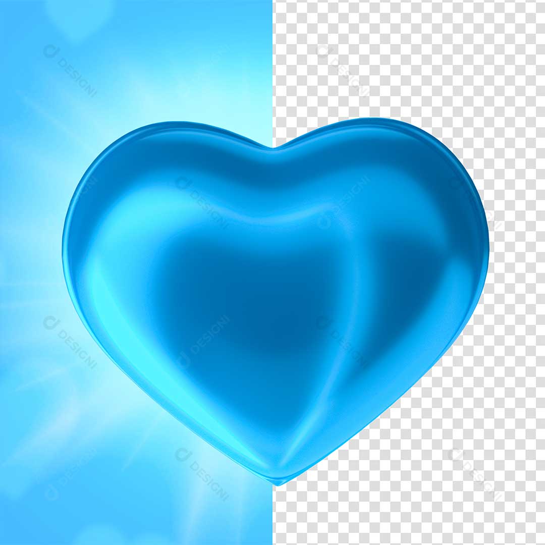 Balão 3D Azul Elemento Para Composição PNG Transparente Sem Fundo