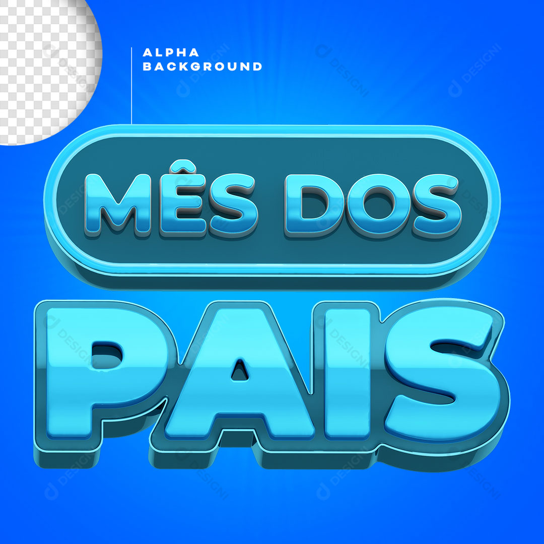 Mês dos Pais Selo 3D PNG Transparente Sem Fundo