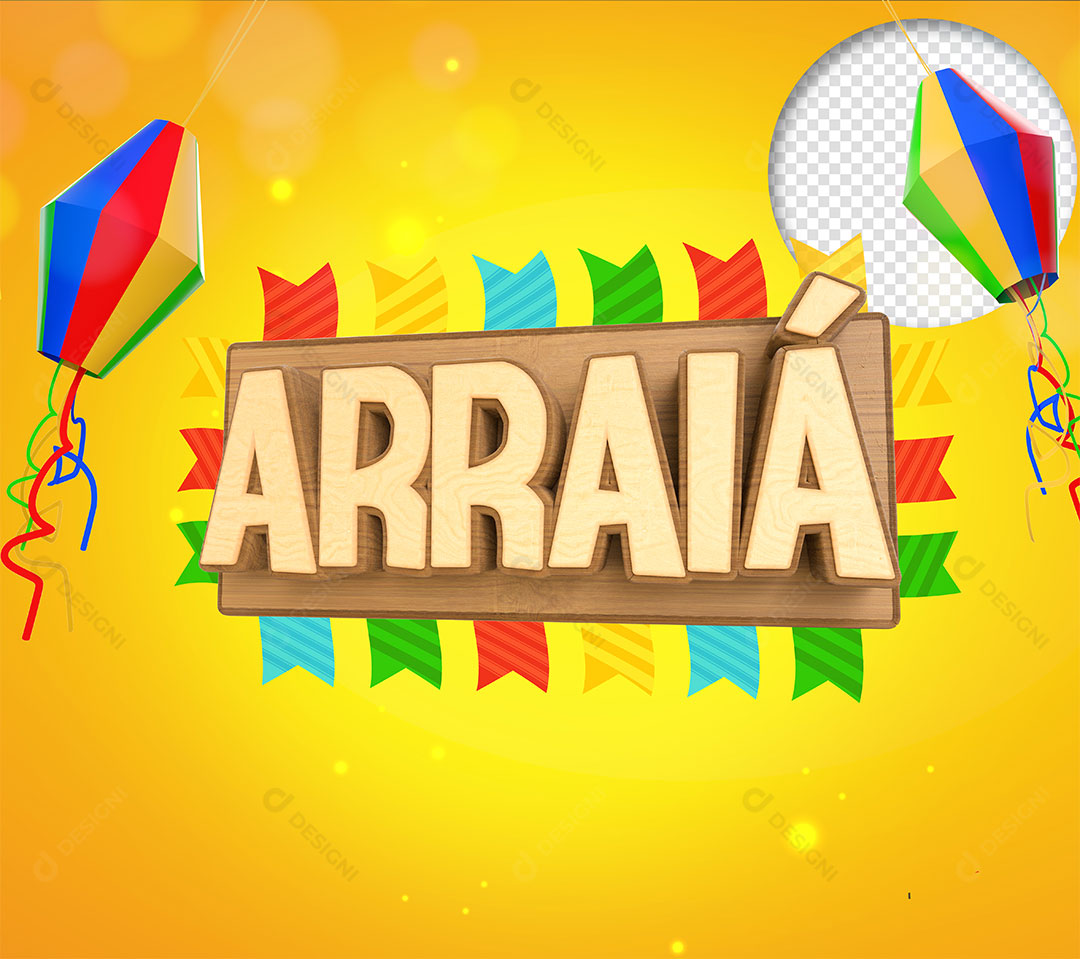 Arraiá Selo 3D Para Composição PSD