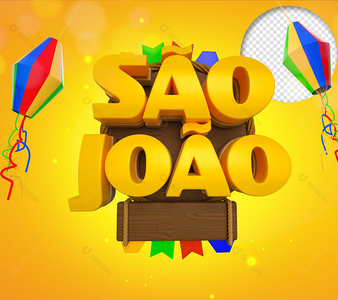 São João Selo 3D Para Composição PSD