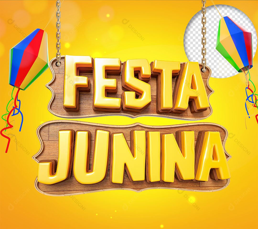 Selo 3D Festa Junina Elemento Para Composição PSD