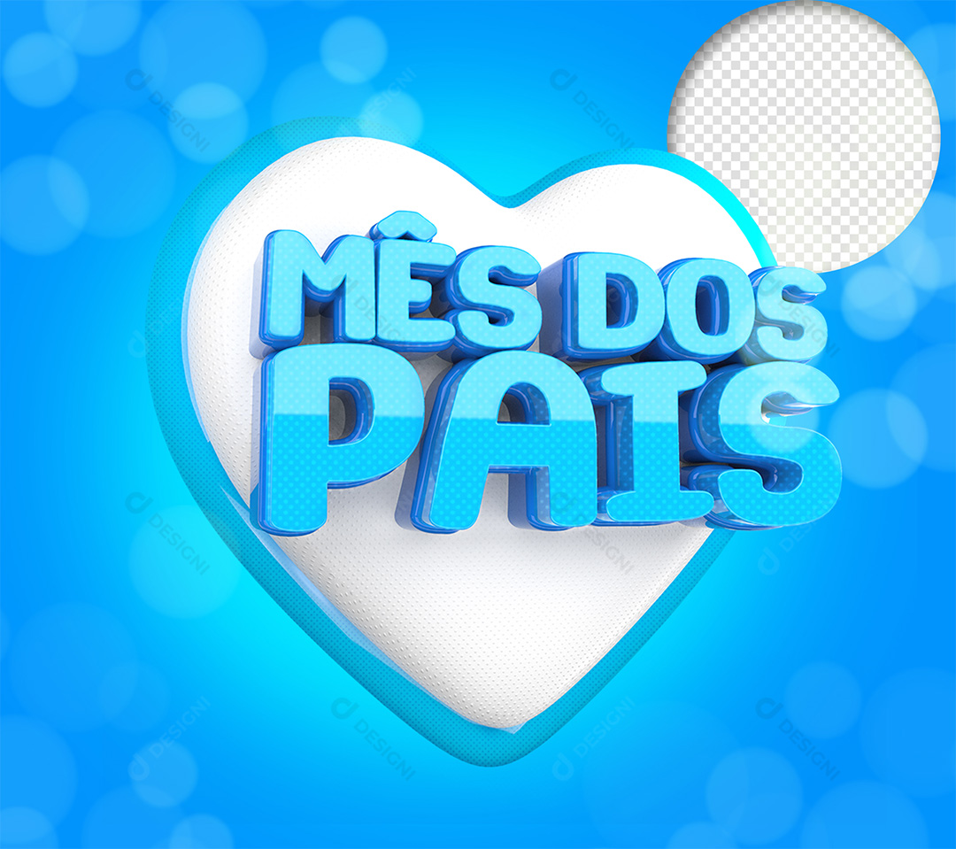 Mês dos Pais Selo 3D PNG Transparente Sem Fundo