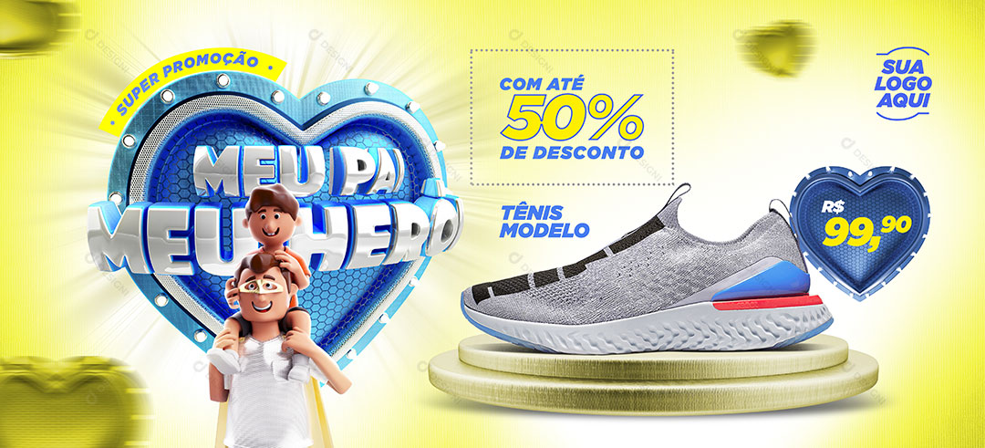Banner Super Promoção Dia dos Pais Social Media PSD Editável