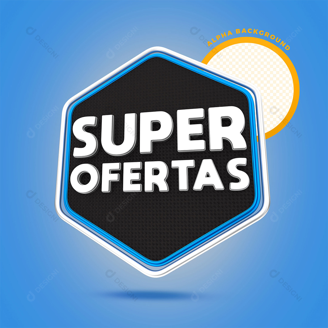 Super Ofertas Selo 3D PNG Transparente Sem Fundo