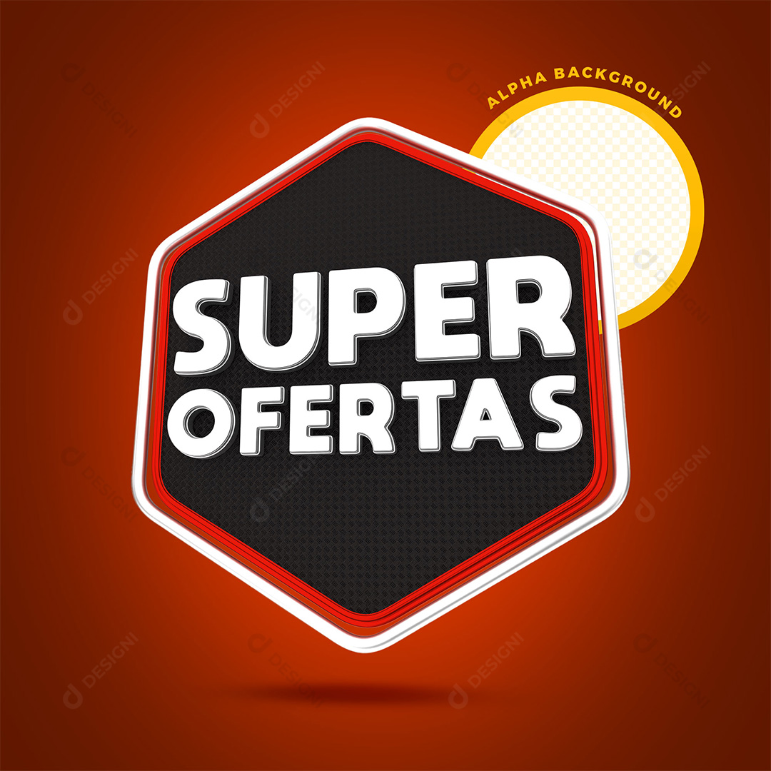 Super Ofertas Selo 3D PNG Transparente Sem Fundo
