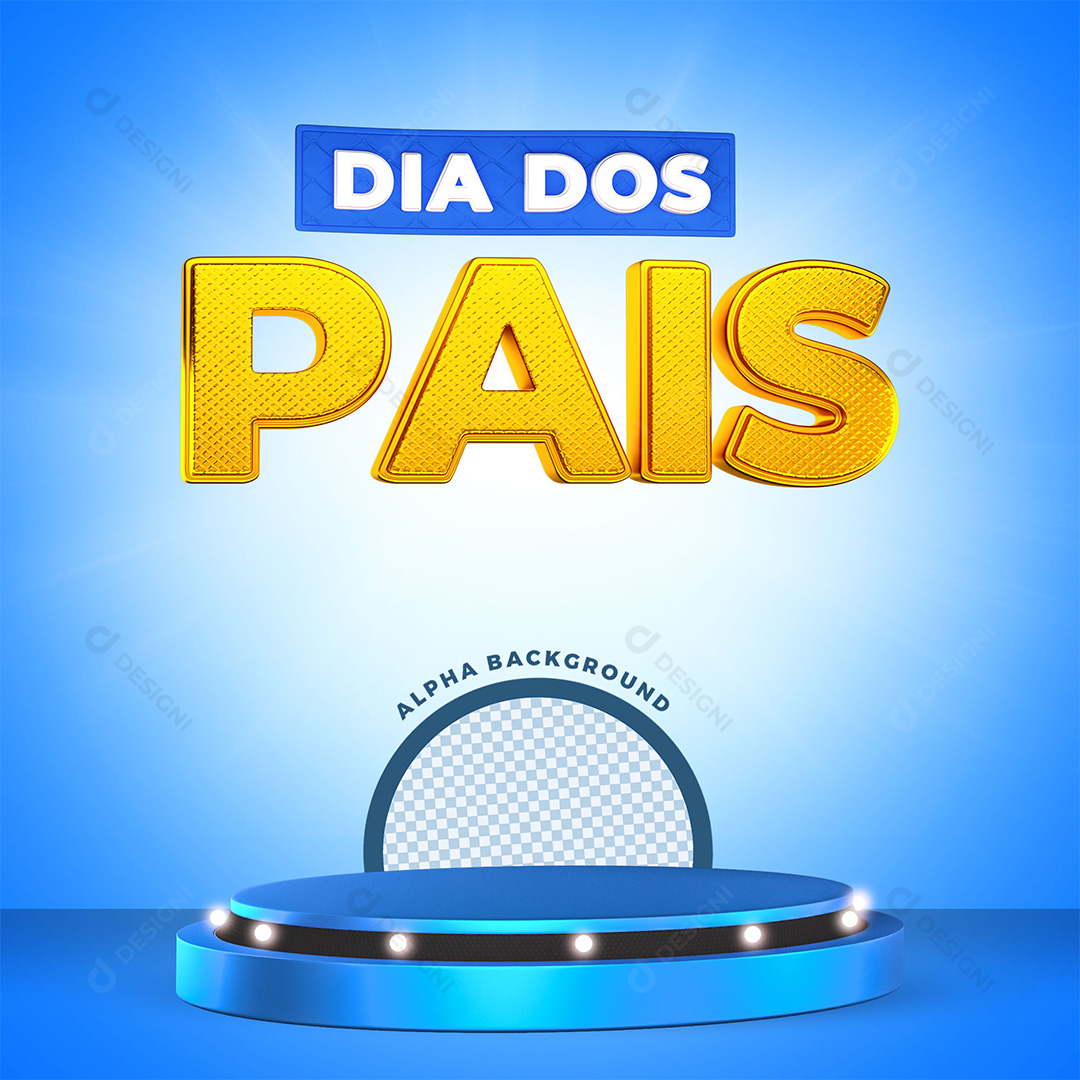Selo 3D Dia dos Pais Social Media PSD