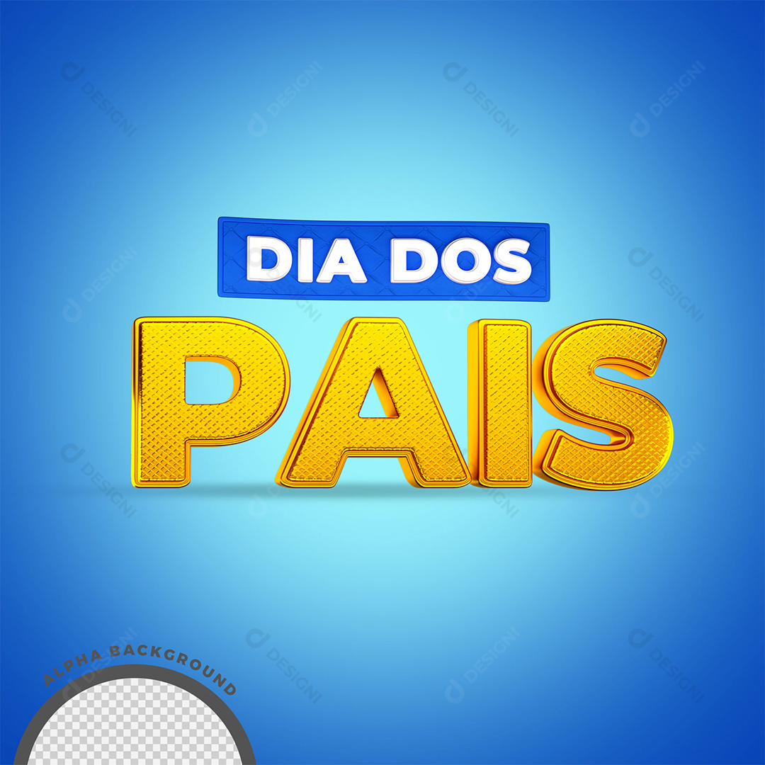 Dia dos Pais Texto 3D PNG Transparente Sem Fundo