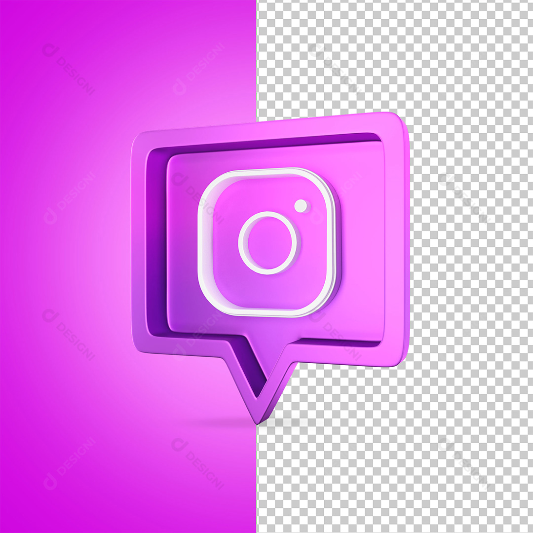 Ícone 3D Instagram Para Composição PNG Transparente Sem Fundo