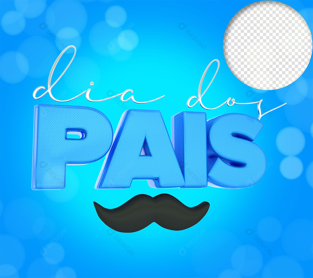 Dia dos Pais Texto 3D PNG Transparente Sem Fundo
