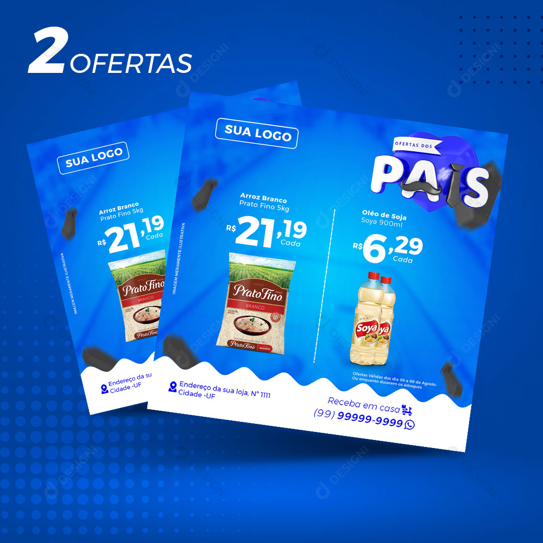 Supermercado Ofertas dos Pais Produtos Social Media PSD Editável