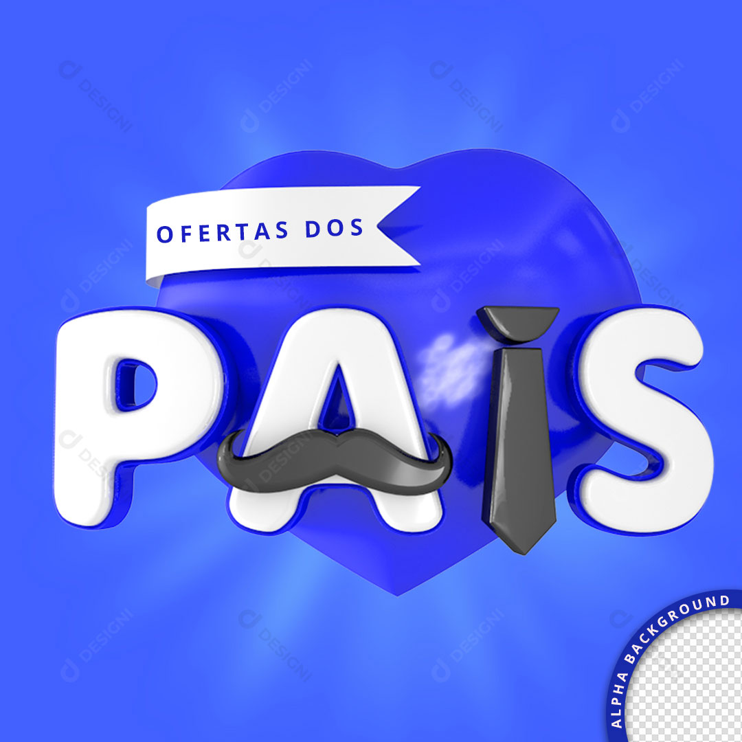 Ofertas dos Pais Selo 3D Texto Editável PSD