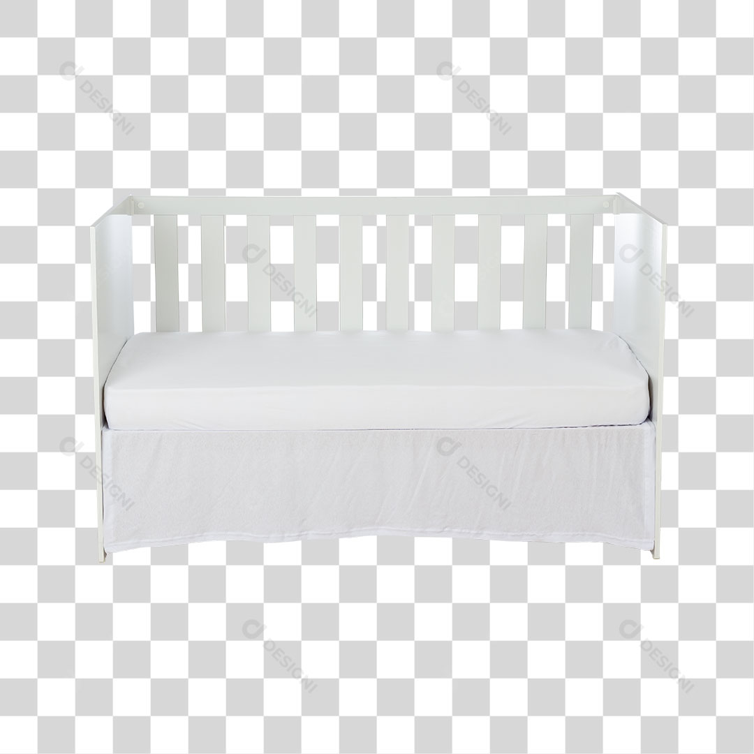 Berço de Bebê Branco PNG Transparente Sem Fundo