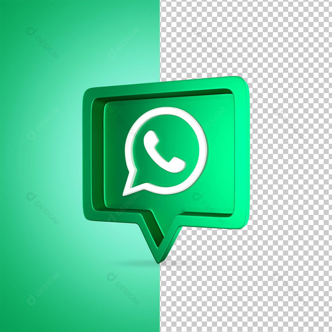 Ícone 3D WhatsApp Para Composição PNG Transparente Sem Fundo