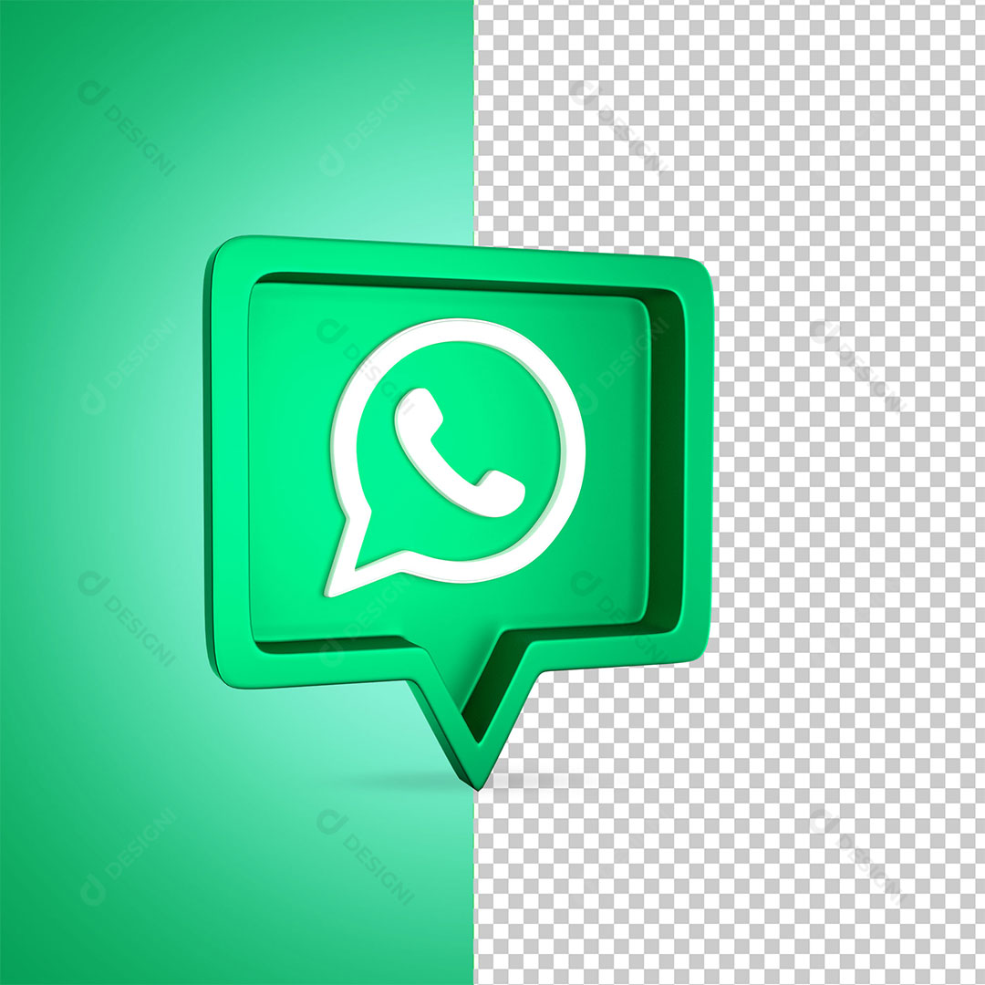 Ícone 3D WhatsApp Para Composição PNG Transparente Sem Fundo