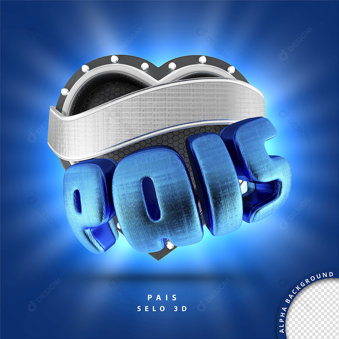 Selo 3D Pais PNG Transparente + PSD