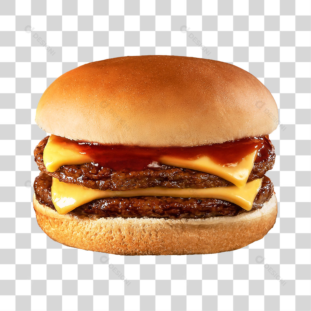 Burguêr Duplo Cheeseburger PNG Transparente Sem Fundo