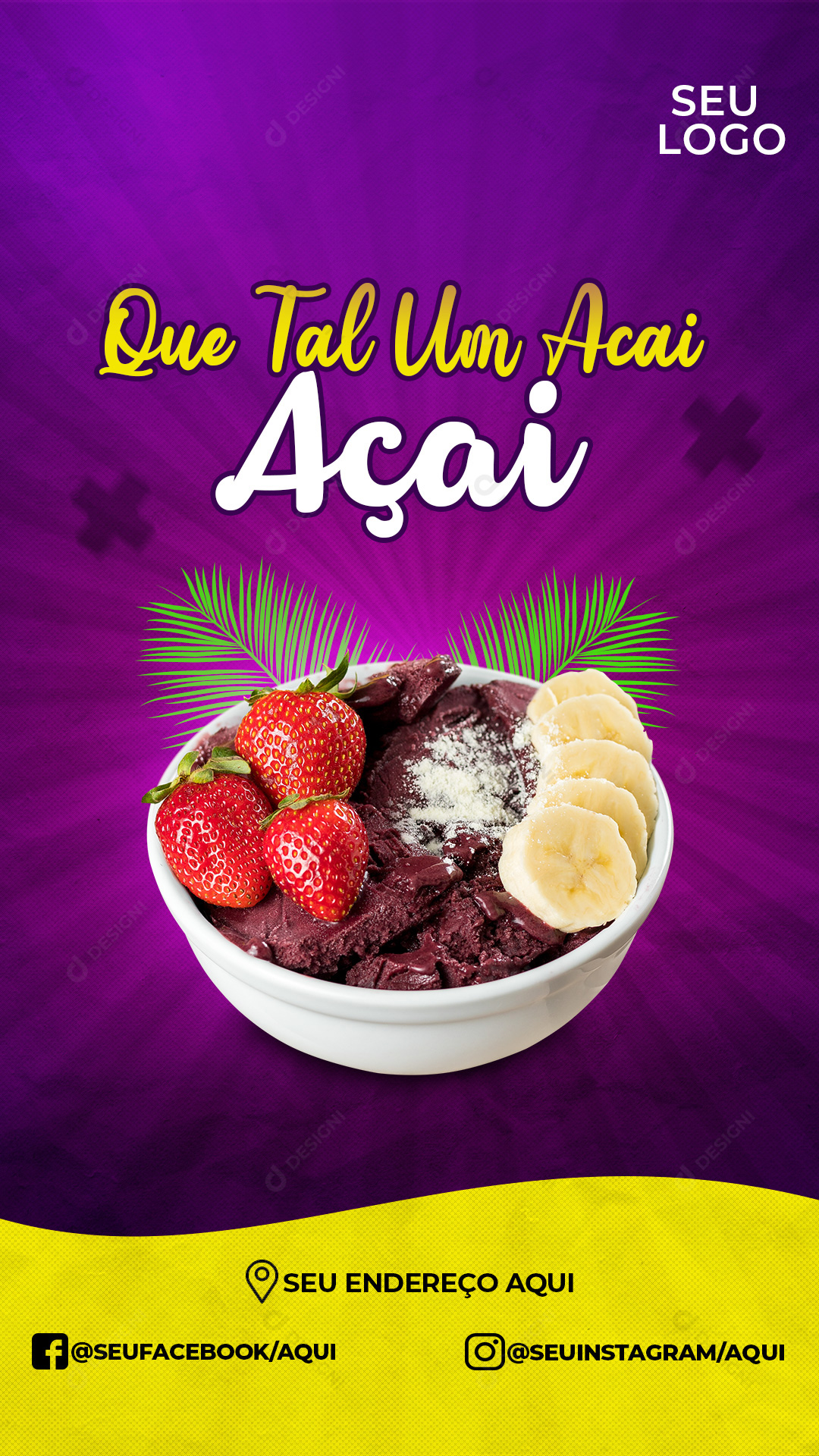 Story Açaíteria Que Tal um Açaí Social Media PSD Editável