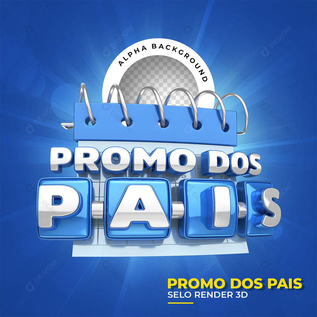 Promo dos Pais Selo 3D PNG Transparente Sem Fundo