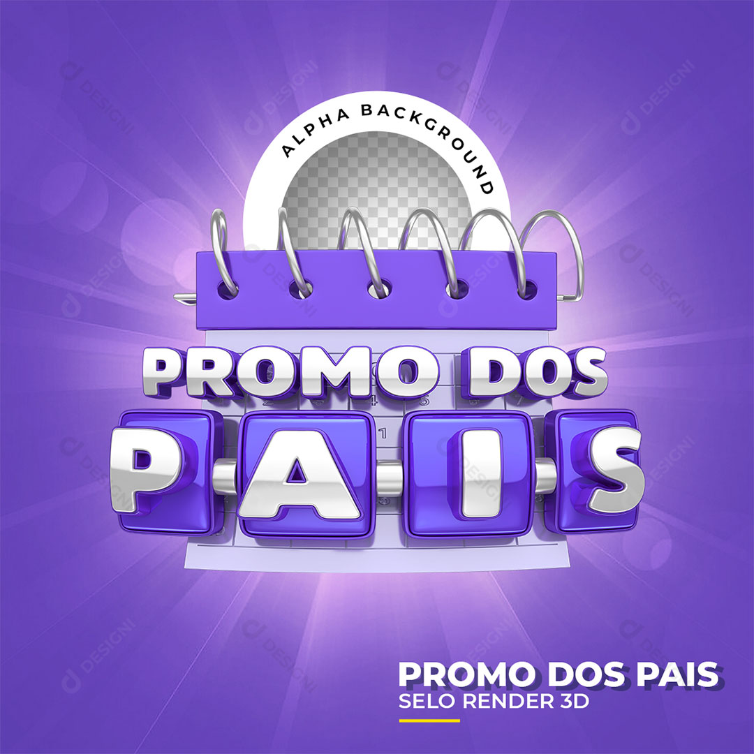 Promo dos Pais Selo 3D PNG Transparente Sem Fundo