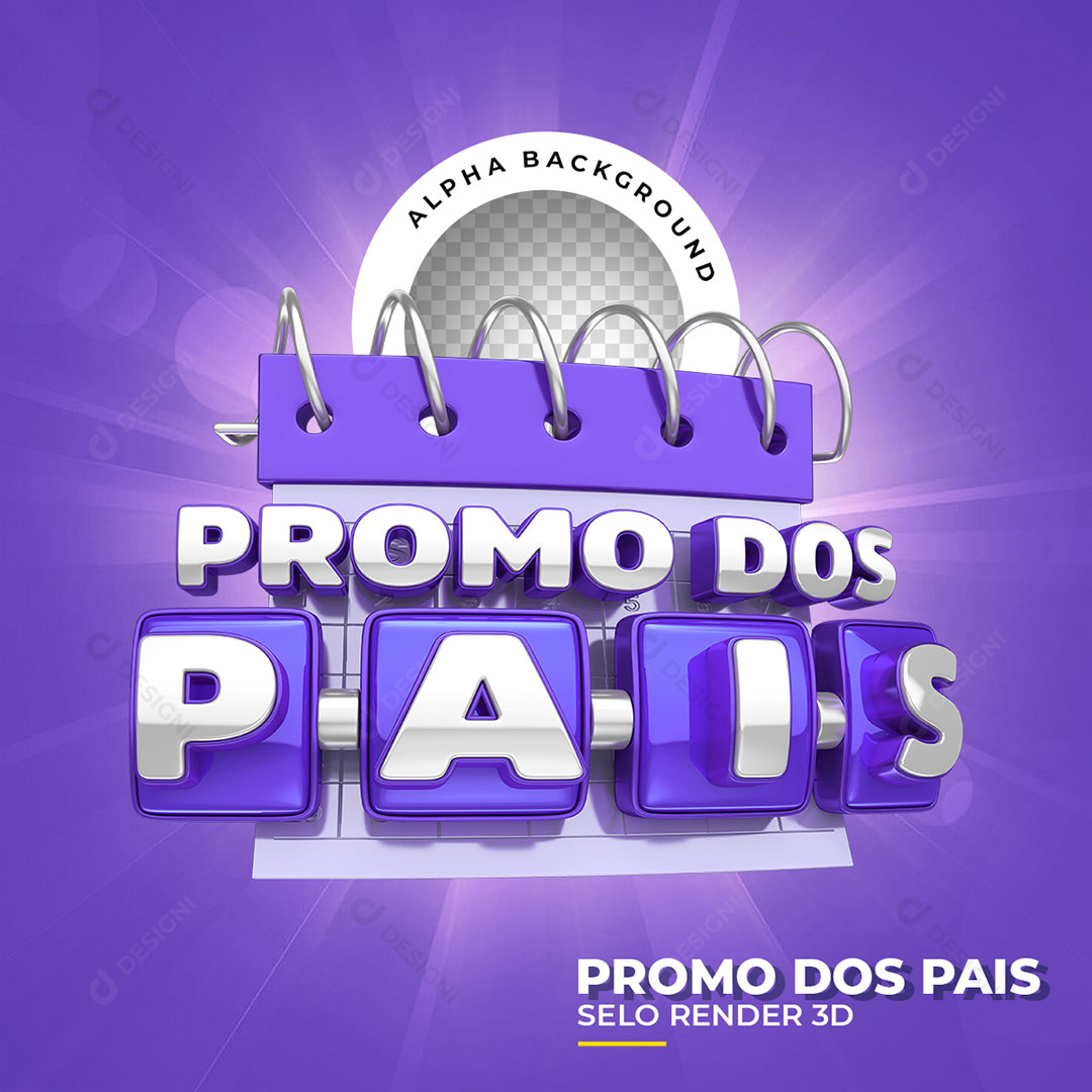 Promo dos Pais Selo 3D PNG Transparente Sem Fundo