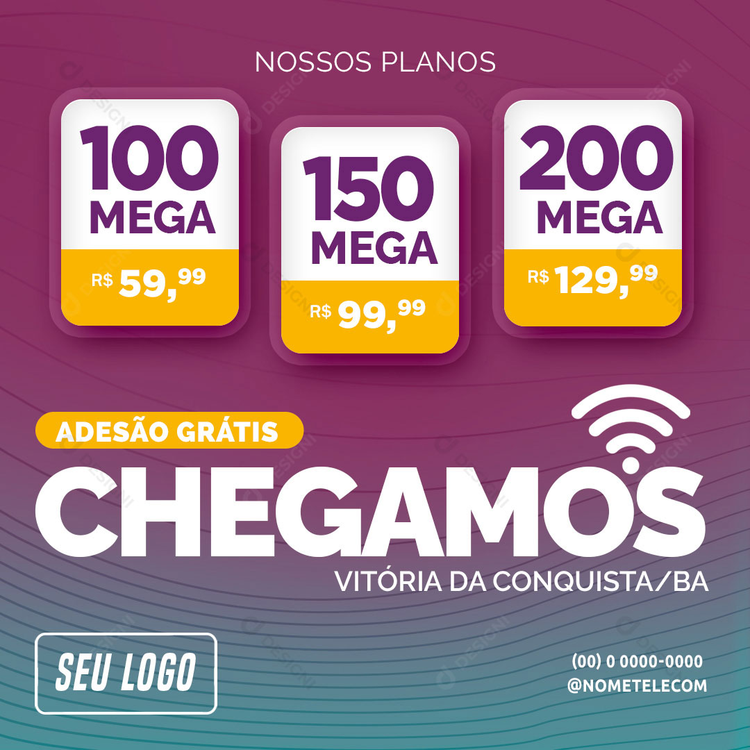 Internet Chegamos em Sua Cidade Social Media PSD Editável