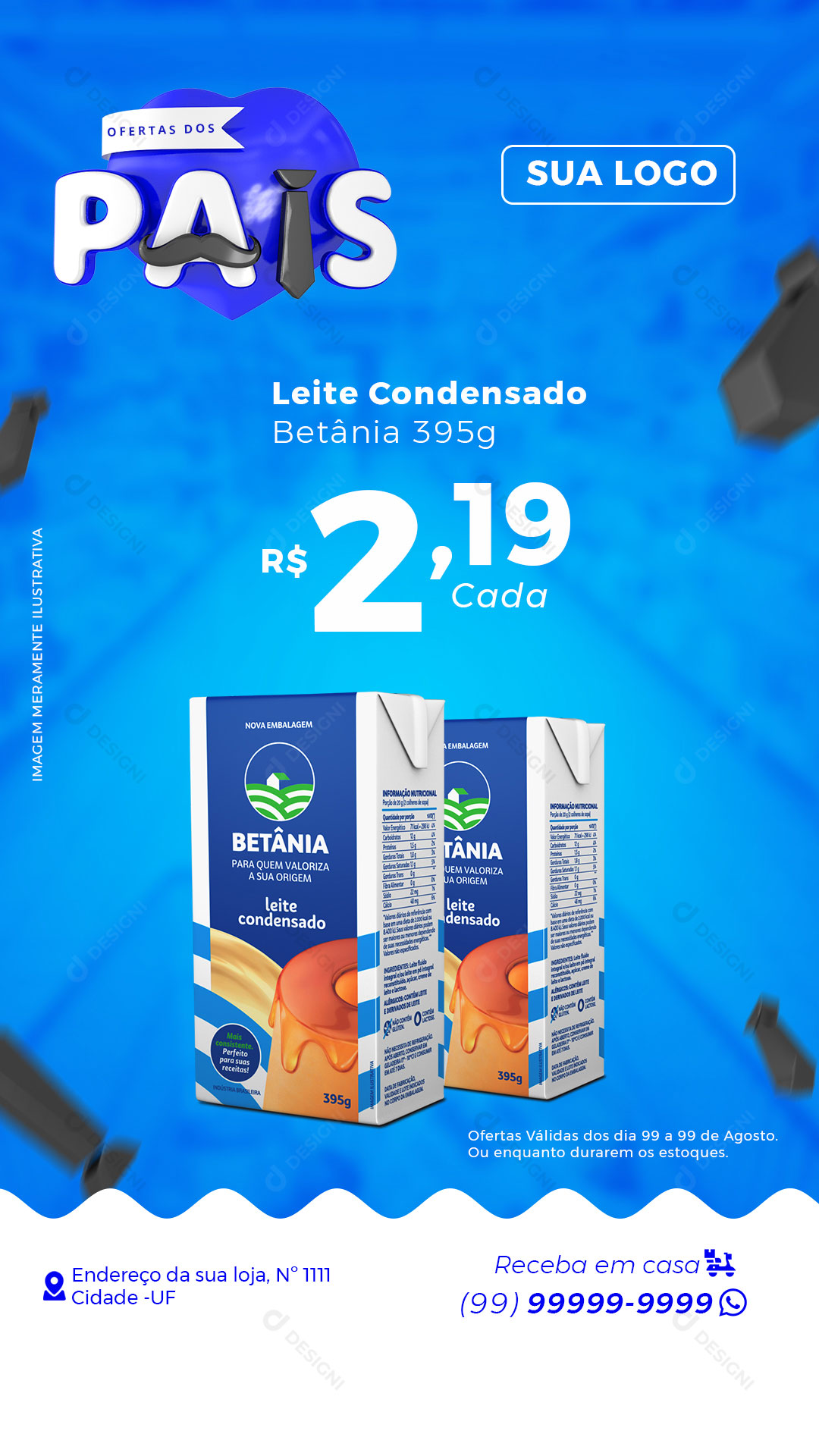 Story Supermercado Ofertas dos Pais Leite Condensado Social Media PSD Editável