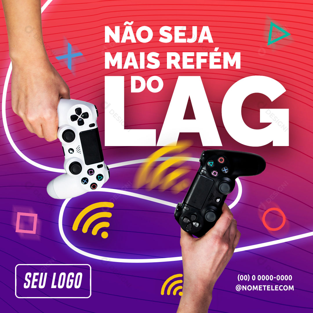Internet Não Seja Mais Refém do Lag Social Media PSD Editável