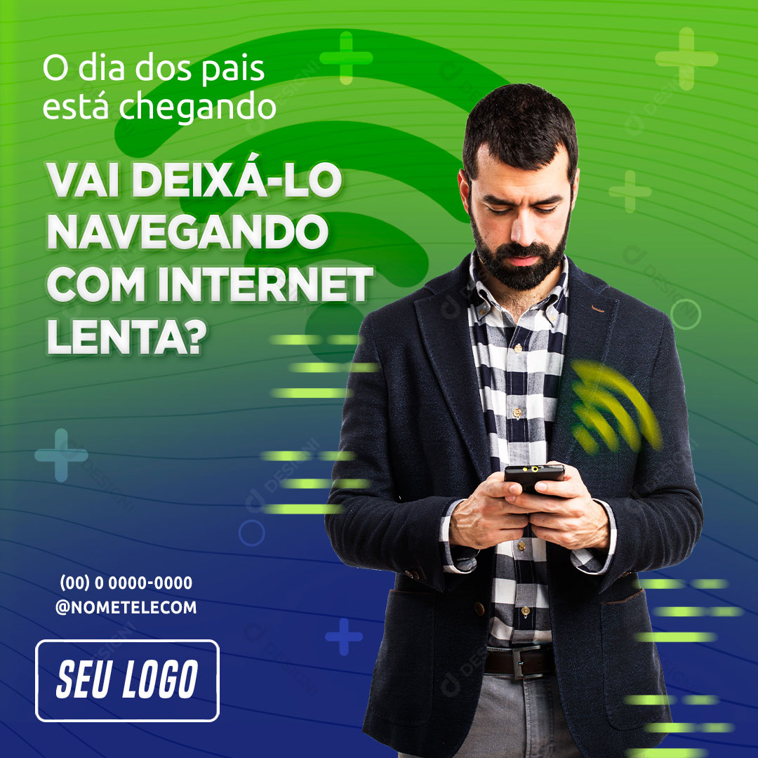 Dia dos Pais Chegando Vai Deixá-lo Navegando Com Internet Lenta Social Media PSD Editável