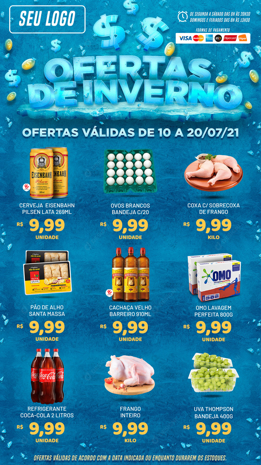 Mine Encarte Digital Ofertas de Inverno Produtos Social Media PSD Editável