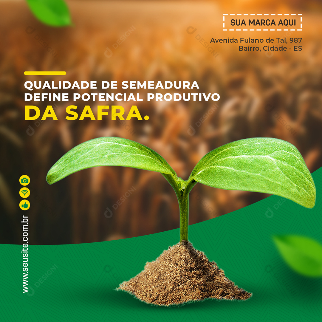 Agronegócio Agricultura Lavoura Social Media PSD Editável