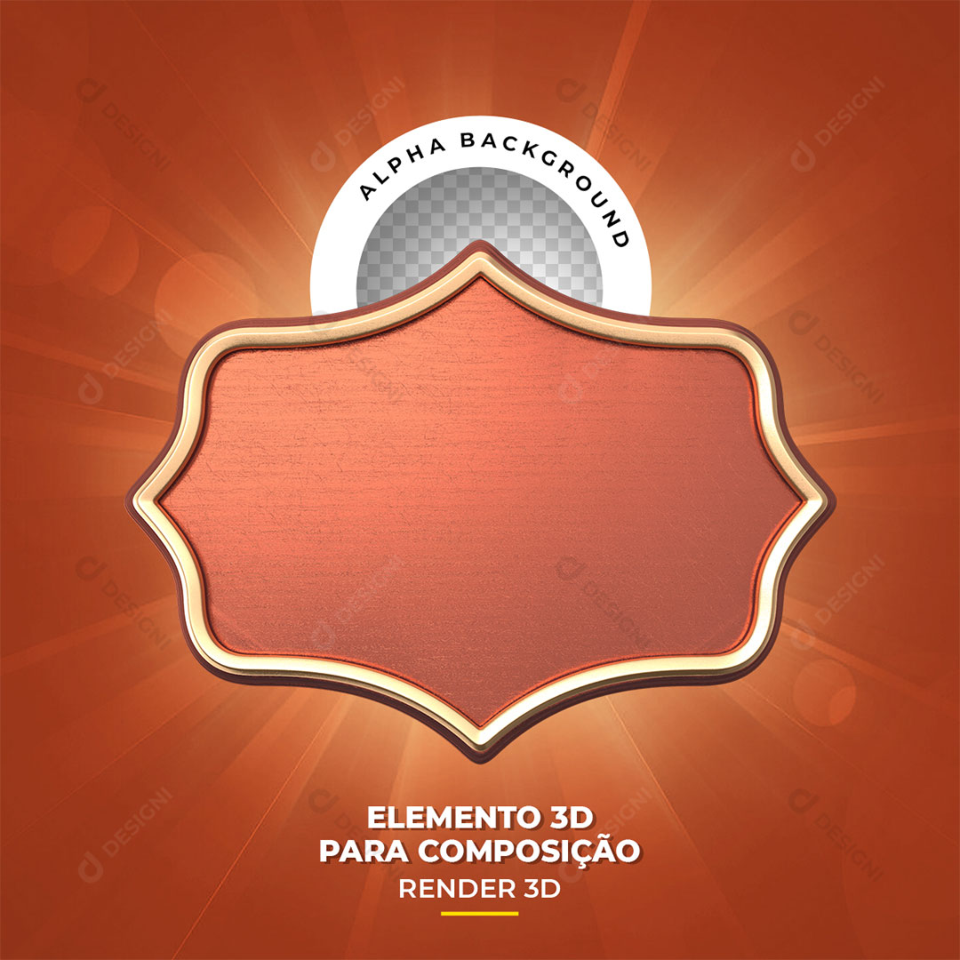 Fundo Retangular Elemento 3D Para Composição PNG Transparente