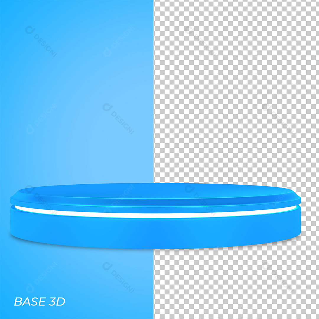 Base Azul 3D Elemento Para Composição PNG Transparente Sem Fundo