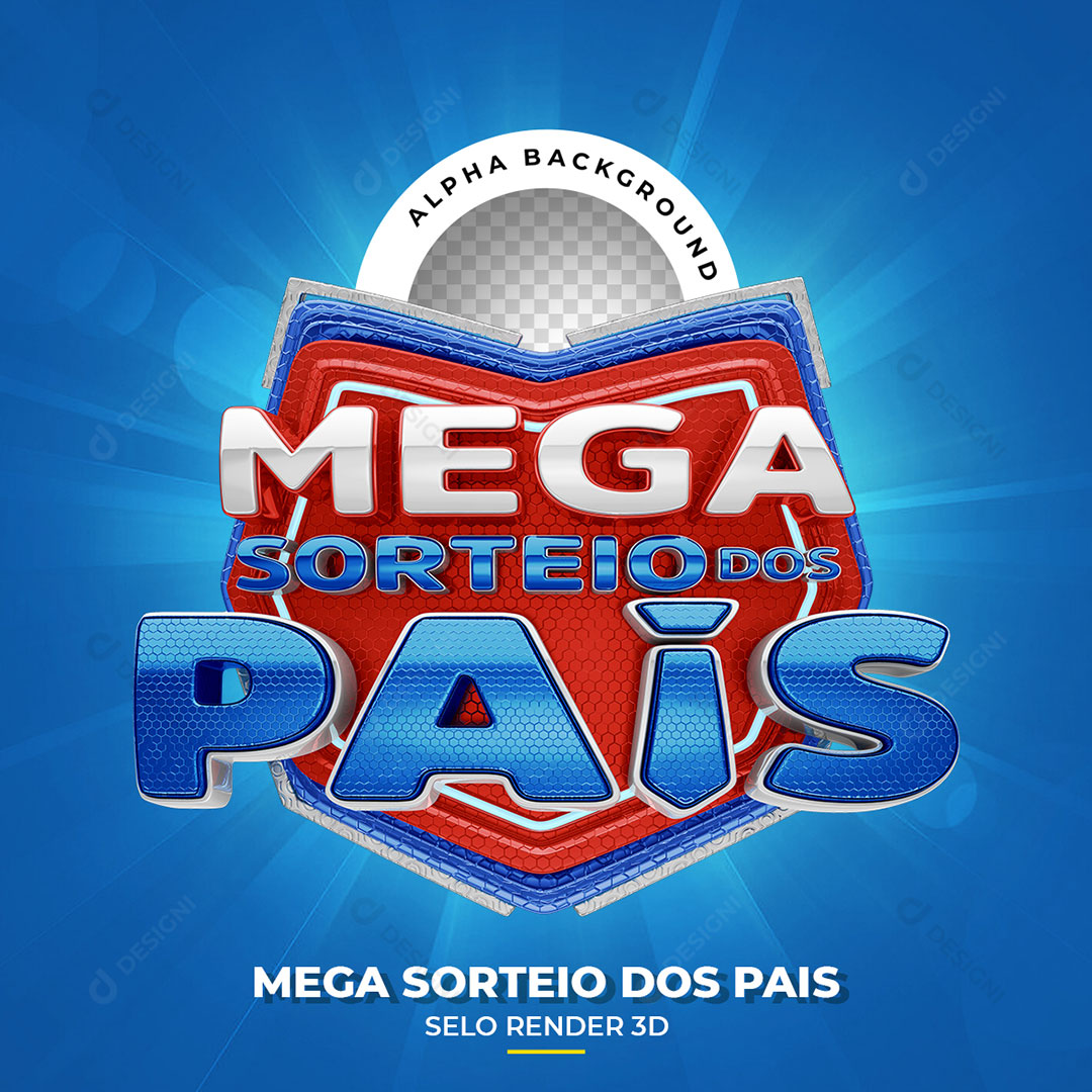 Parents' Mega Draw Stamp 3D Transparent PNG No Background