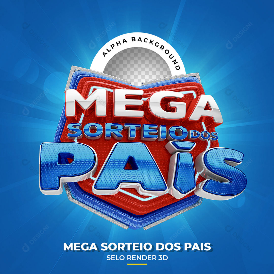 Mega Sorteio dos Pais Selo 3D PNG Transparente Sem Fundo