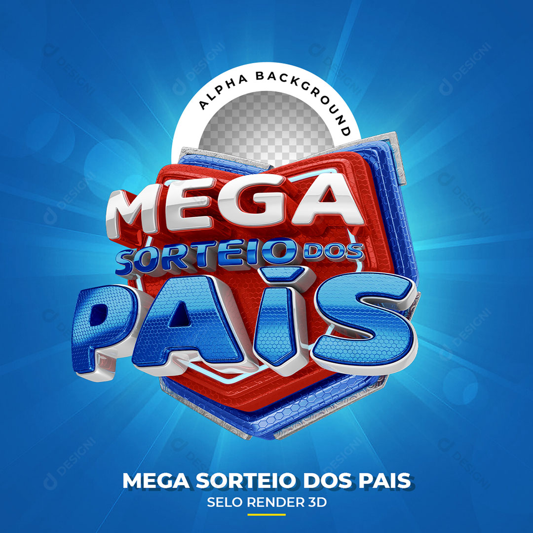 Mega Sorteio dos Pais Selo 3D PNG Transparente Sem Fundo