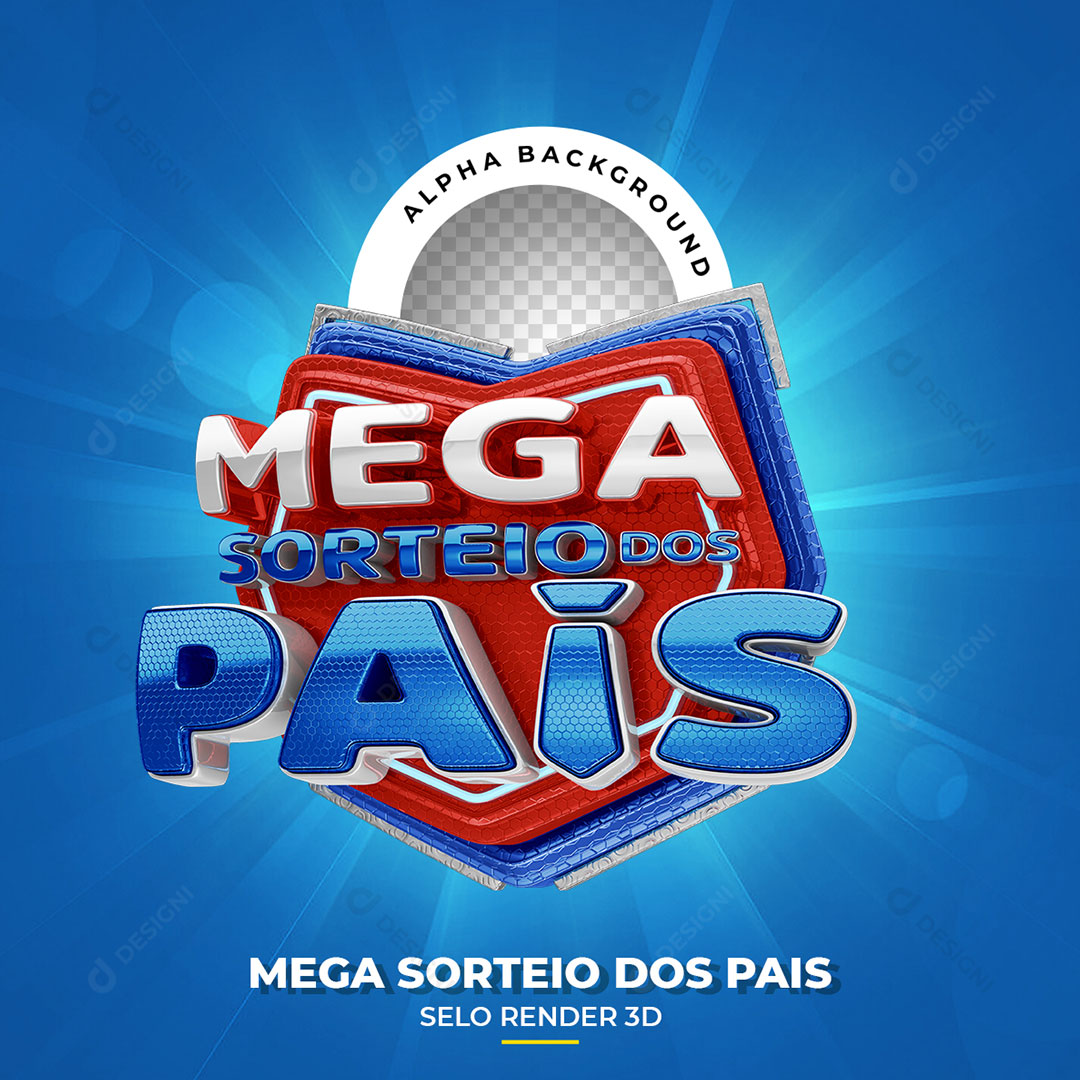 Mega Sorteio dos Pais Selo 3D PNG Transparente Sem Fundo