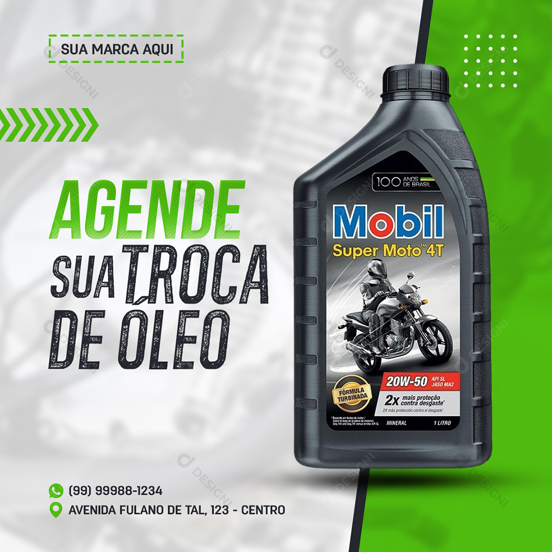 Moto Peças Troca de Óleo Social Media PSD Editável