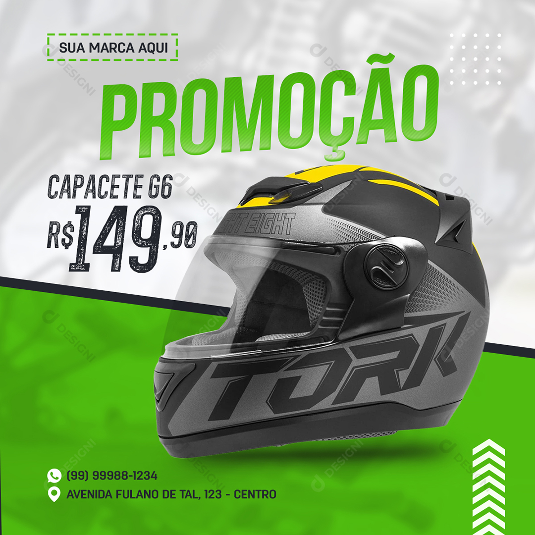 Moto Peças Promoção Capacete Social Media PSD Editável