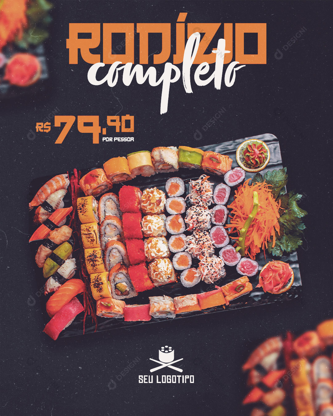 Rodizio Completo Sushi Social Media PSD Editável