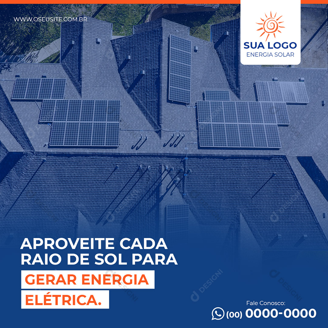 Energia Solar Energia Elétrica Social Media PSD Editável