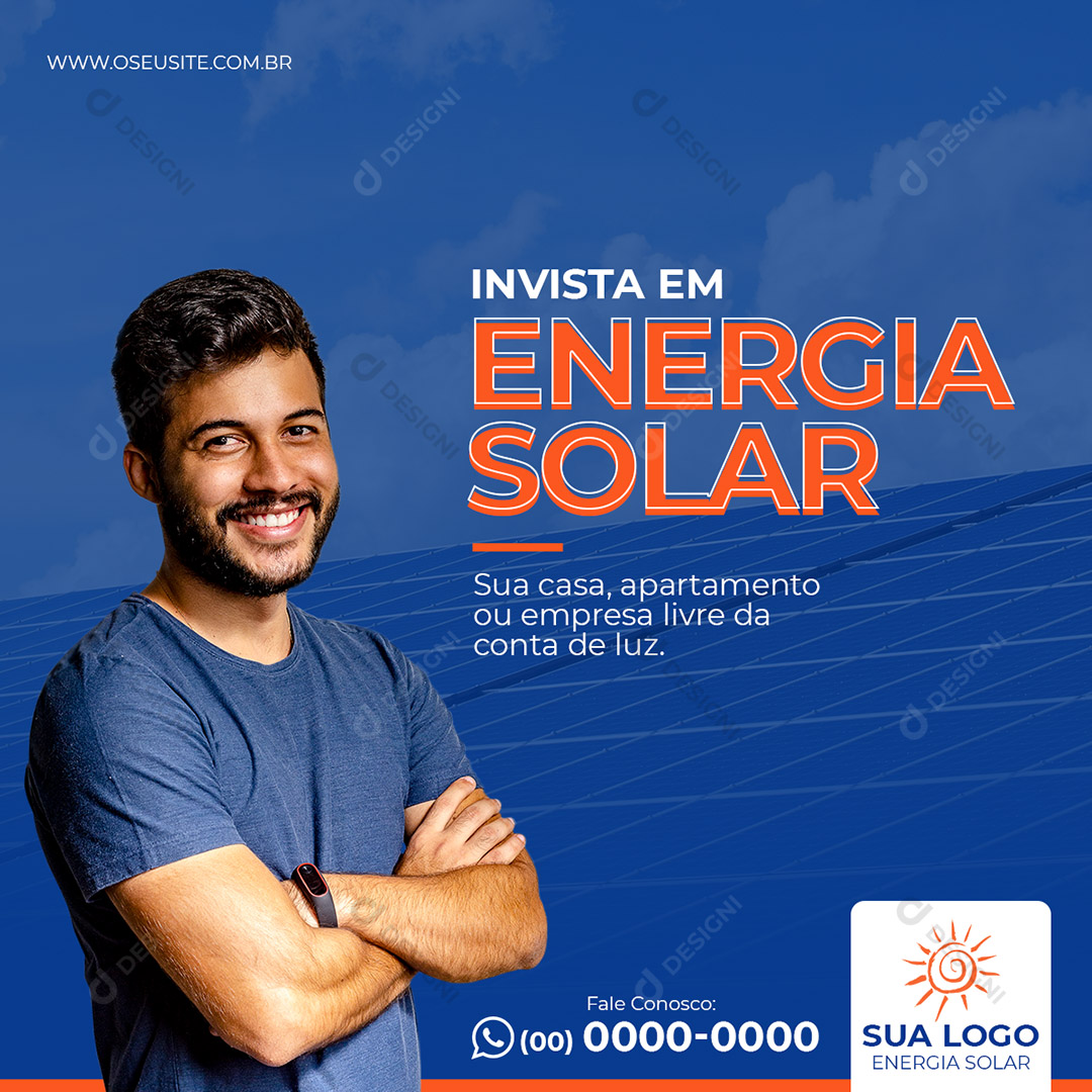 Energia Solar Inestimento Social Media PSD Editável