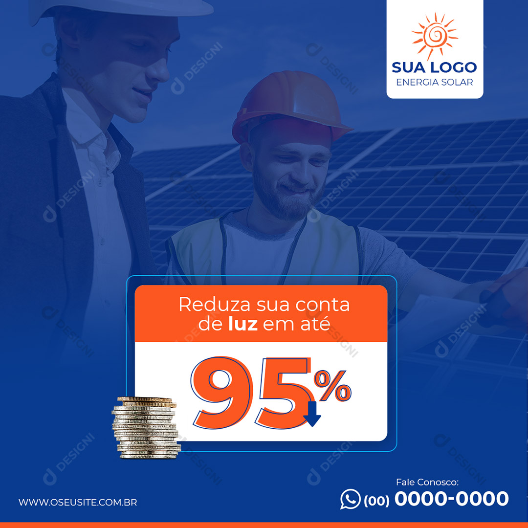 Energia Solar Economia Social Media PSD Editável