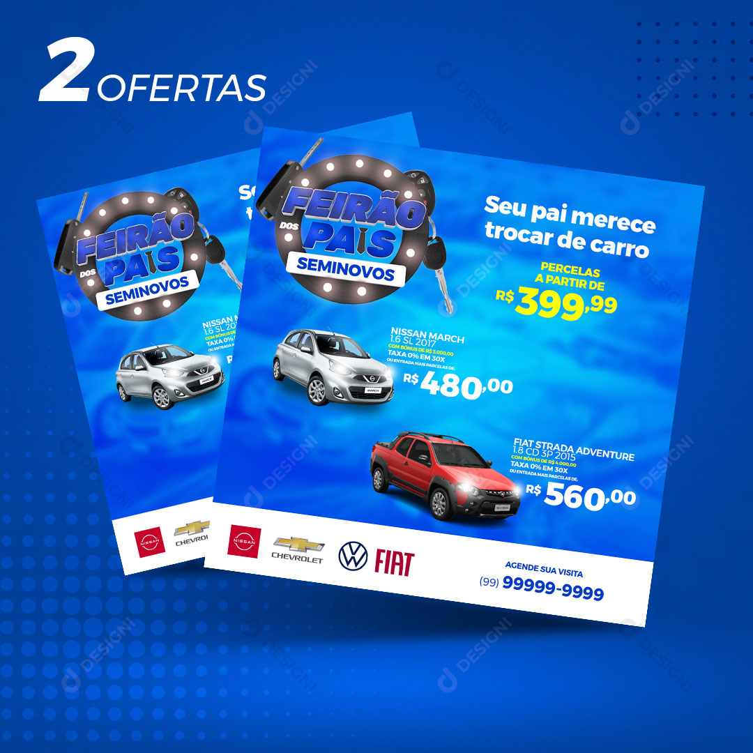 Feirão dos Pais Carros Seminovo Social Media PSD Editável