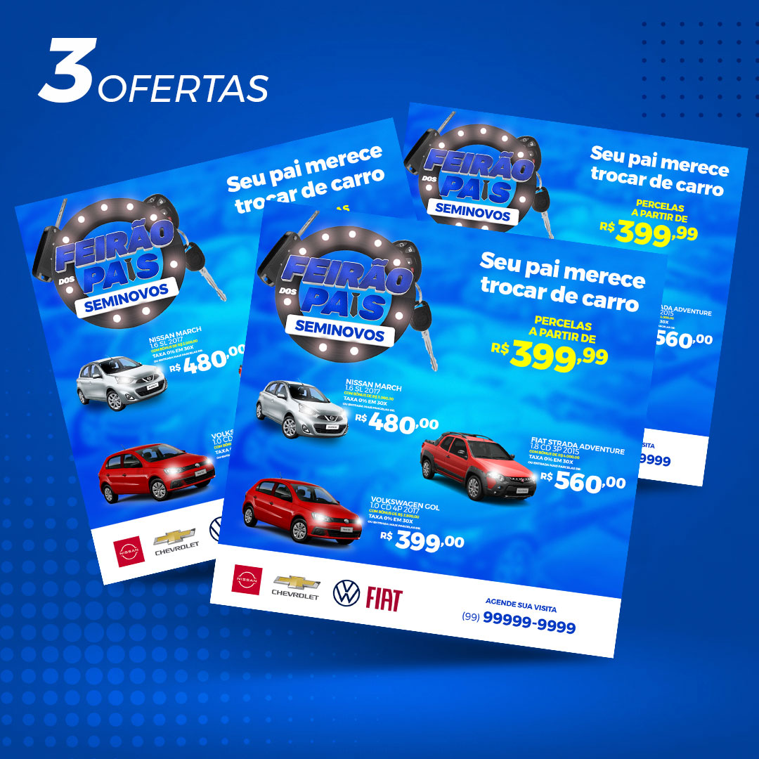 Feirão dos Pais Carros Seminovo Social Media PSD Editável