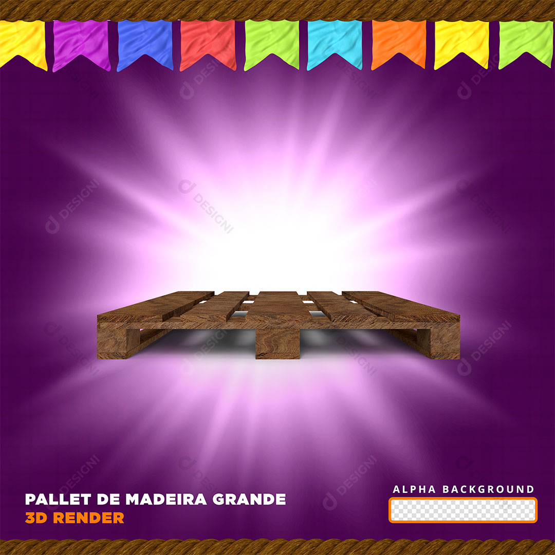 Palite de Madeira 3D Para Composição PNG Transparente Sem Fundo