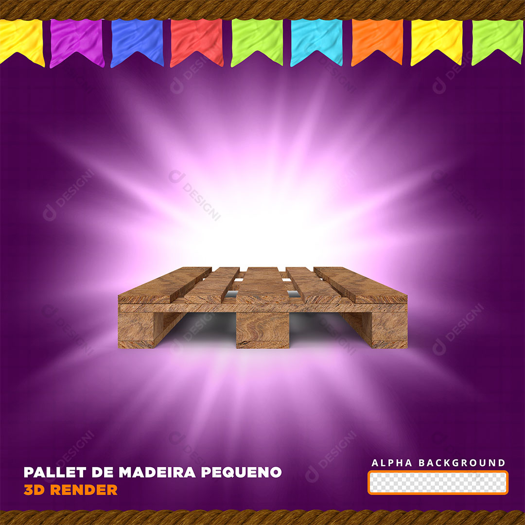 Palite de Madeira 3D Para Composição PNG Transparente Sem Fundo