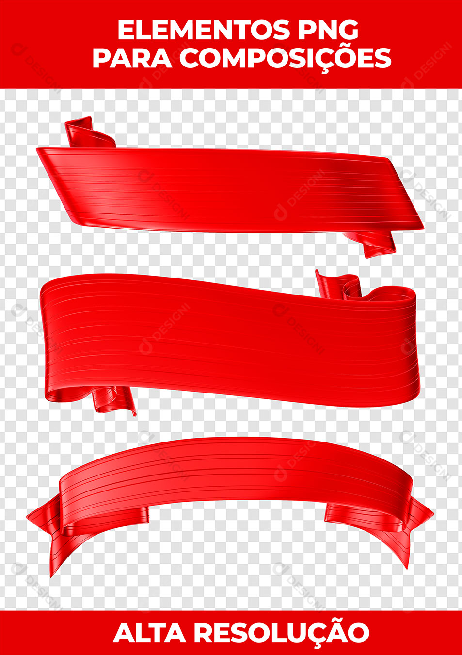 Laços e Fitas Elemento Para Composição PNG Transparente