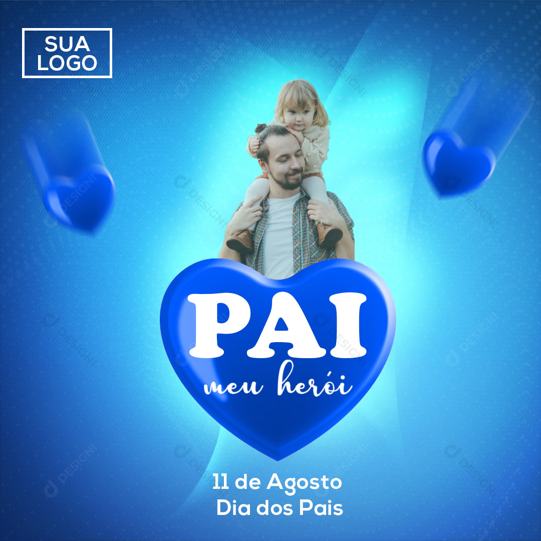 Pai Meu Herói Social Media PSD Editável