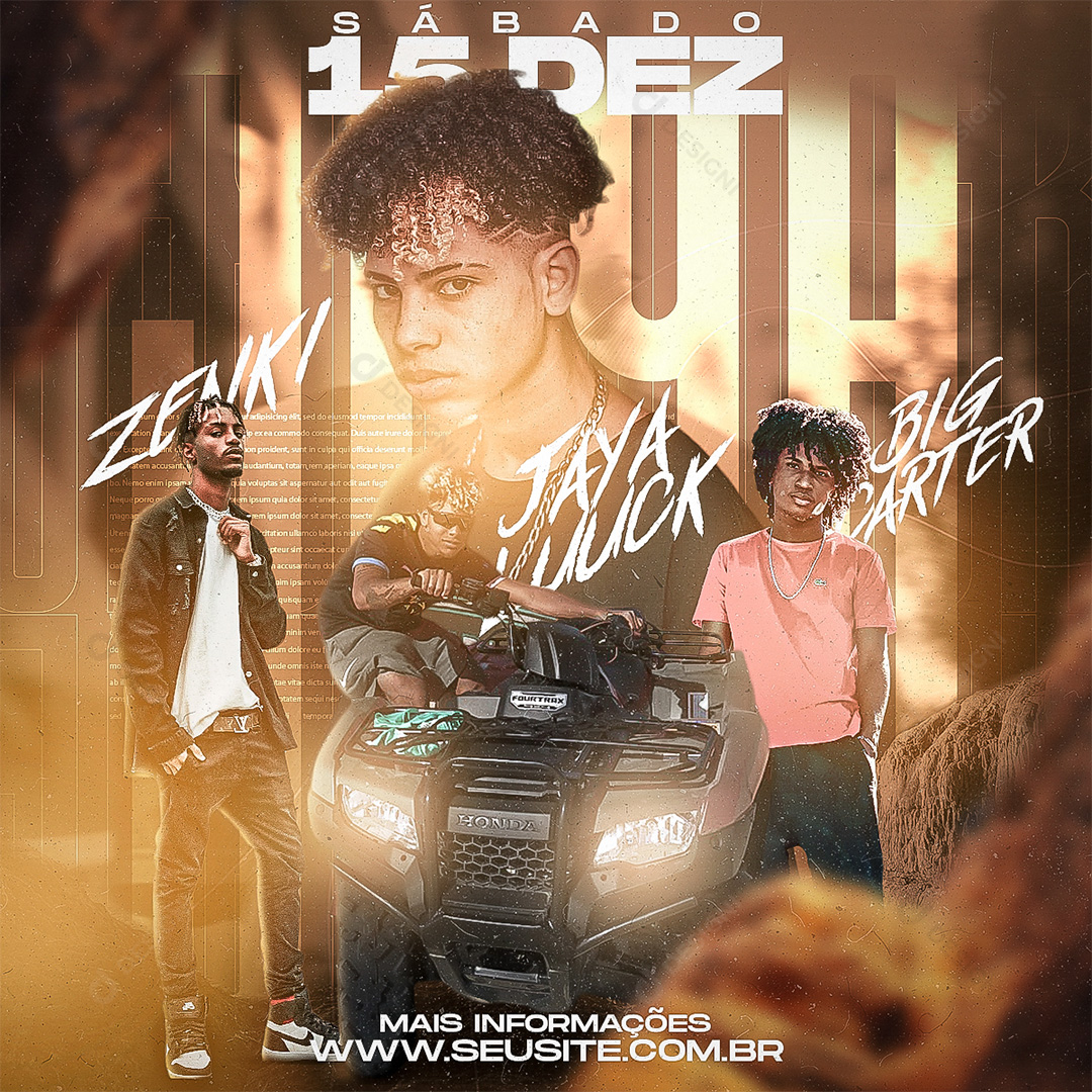 Flyer Cantor JayA Luuck Rap Social Media PSD Editável