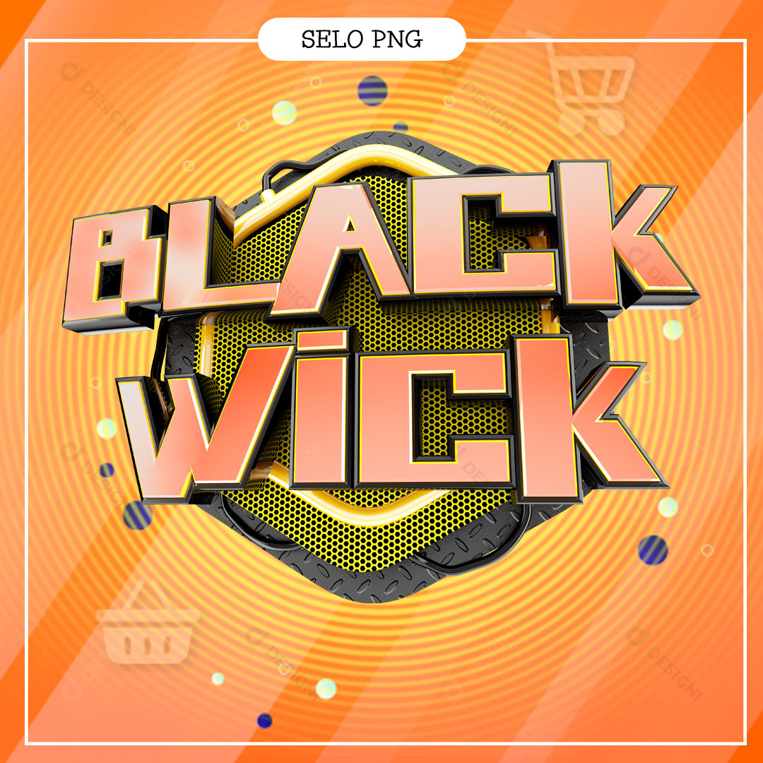 Black Wick Selo 3D PNG Transparente Sem Fundo